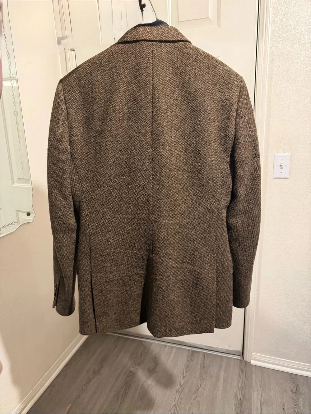 J. Crew Brown British tweed suit.